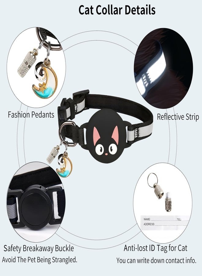 Woyinger Reflective Breakaway Cat Collars with Bells, Hidden GPS Tracker for Airtag Safety Buckle Kitten Collar, with Name Tag, Waterproof for AirTag Luminous Holder, Accessories, Stuff(Lemon Yellow) - Image 2